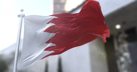 Bahrain-flag-waving-seamless-loop-4k-60fps Stock Footage 331455816