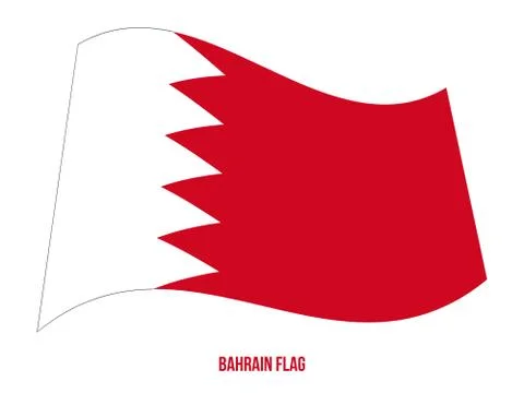 Bahrain Flag Waving Vector Illustration on White Background. Stock Illustration