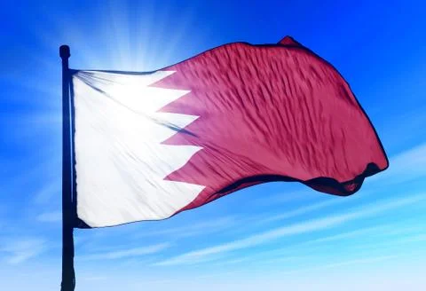 Bahrain flag waving on the wind Stock Illustration
