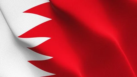 Bahrain flag waving on wind. Stock Illustration