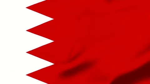 Bahrain flag waving in the wind with transparent background Vídeo Stock 343573668