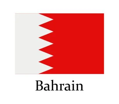 Bahrain flag on white background Stock Illustration
