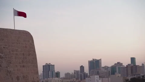 Bahrain Fort flag Stock Footage 219865953