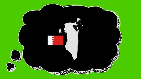 Bahrain - Hand-Drawn Animation - thinking bubble black Stock Footage 97979556