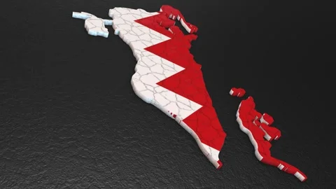 Bahrain map 3d. 3d map of Bahrain. Stock Footage 271095234