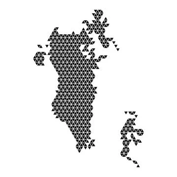 Bahrain map abstract schematic from black triangles repeating pattern Stock Illustration