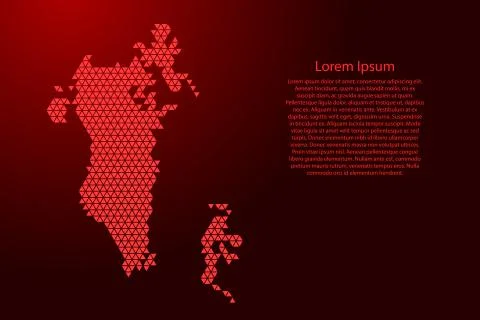 Bahrain map abstract schematic from red triangles repeating pattern Illustrazione stock