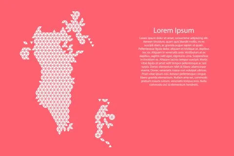 Bahrain map abstract schematic from white  triangles repeating pattern Stock Illustration