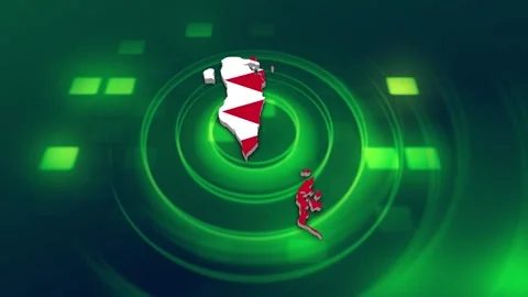 Bahrain Map and Flag Background Video stock 344026690