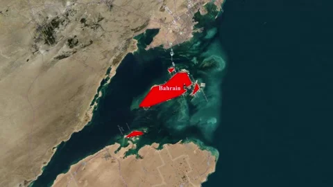Bahrain Map Animation – Highlighted Country Location on Middle East Map Stock Footage 344762048