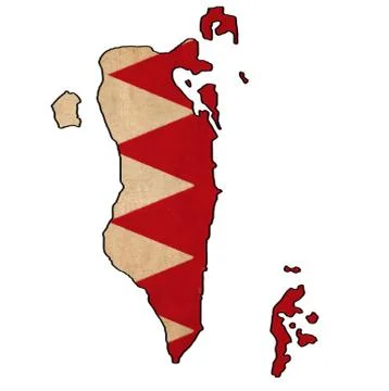 Bahrain map on bahrain flag drawing ,grunge and retro flag series Stock Illustration