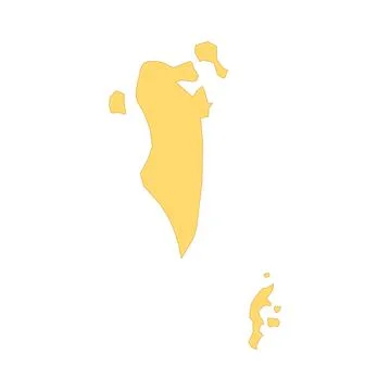 Bahrain map color line element. Border of the country. Stock Illustration