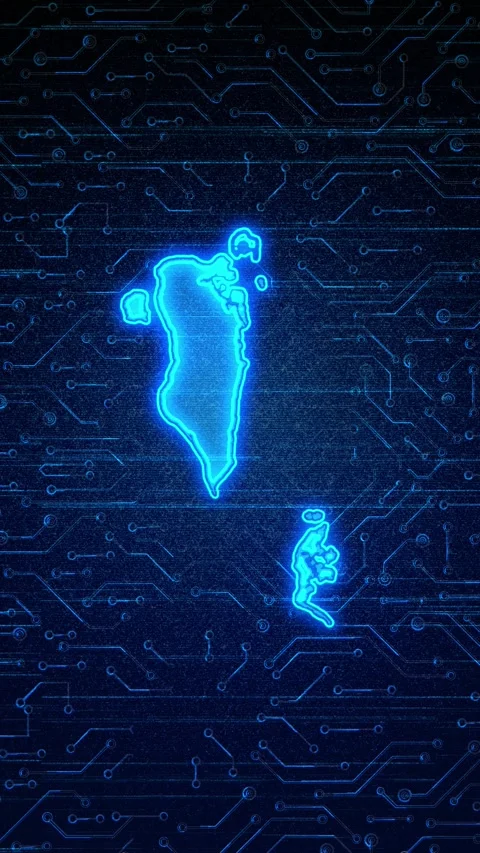 Bahrain Map Digital Technology Opener Stock-Footage 336310819