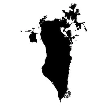 Bahrain map - filled hand-drawn map Ilustración de archivo