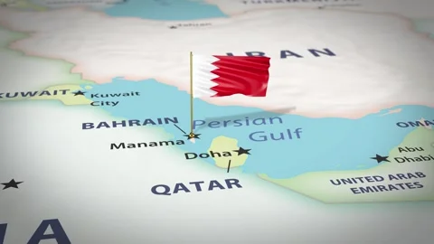 Bahrain Map Flag 4K Loop Vídeos de archivo 316373843