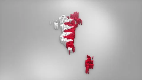 Bahrain Map with Flag Intro Background Stock Footage 315163254
