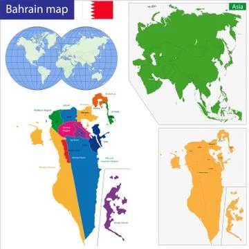 Bahrain map Stock Illustration