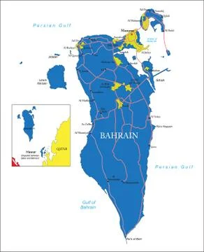 Bahrain map Stock Illustration