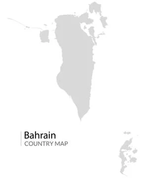Bahrain map vector icon. Arabic bahrain detailed flat country map Stock Illustration