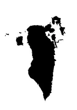 Bahrain map vector silhouette illustration isolated on white Иллюстрация