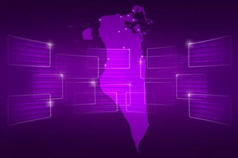 Bahrain map world map news communication purple Illustrazione stock