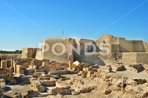Bahrain National Castle, United Nations World Heritage Site Stock Photos