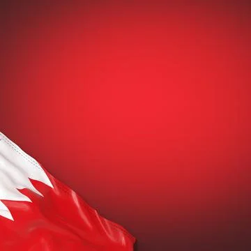 Bahrain - national flag and gradient background - square format - 3D illust.. Illustrazione stock