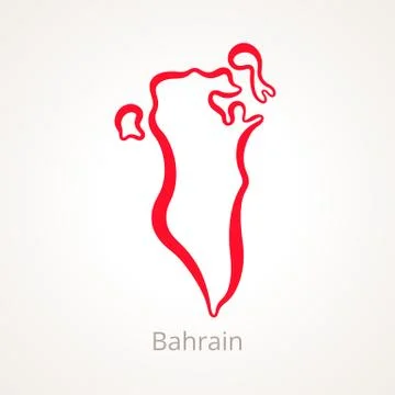 Bahrain - Outline Map Illustrazione stock