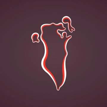 Bahrain - Outline Map Stock Illustration
