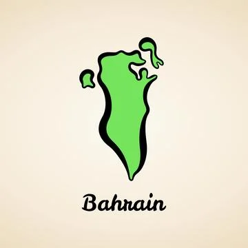 Bahrain - Outline Map Stock Illustration