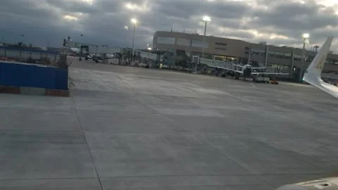 Bahrain. The plane is waiting for permission to take off. Stock Footage 254460698
