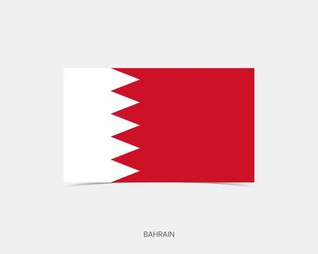 Bahrain Rectangle flag icon with shadow. Illustrazione stock