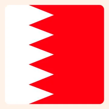 Bahrain square flag button, social media communication sign, business icon. Stock Illustration