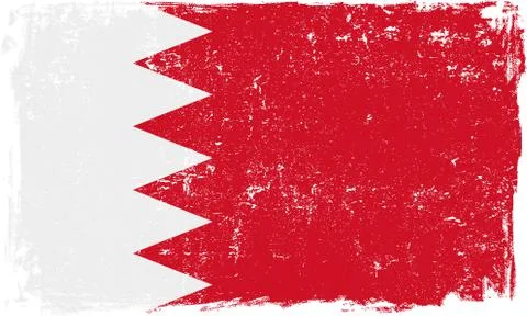 Bahrain Vector Flag on White Stock Illustration