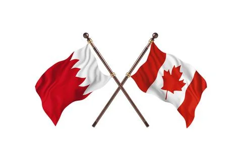 Bahrain Versus Canada  Two countries Flags background Stock Illustration