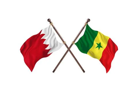 Bahrain Versus Senegal  Two countries Flags background Stock Illustration