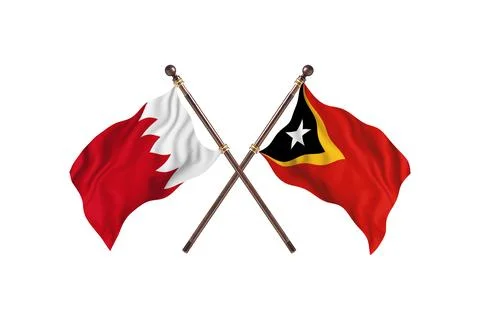 Bahrain Versus Timor-Leste  Two countries Flags background Stock Illustration