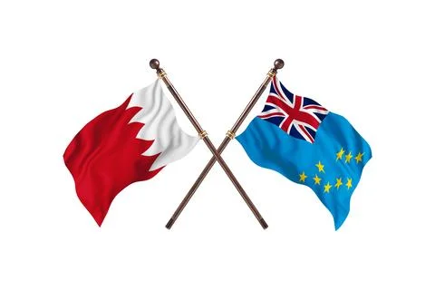 Bahrain Versus Tuvalu  Two countries Flags background Stock Illustration