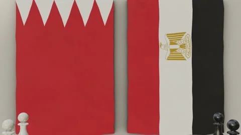 Bahrain vs Egypt at the chess board. Stock Footage 203899850
