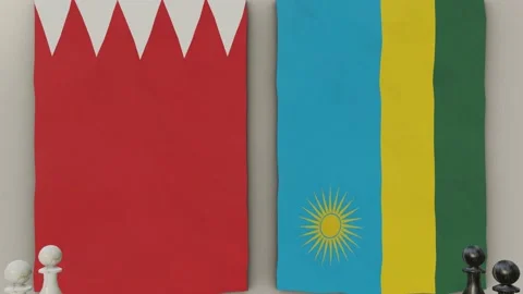 Bahrain vs Rwanda at the chess board. Video stock 203899956