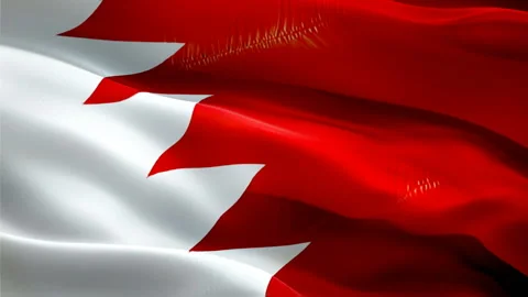 Bahrain waving flag. National 3d Bahrain flag waving. Sign of seamless Full HD Stock Footage 166316232