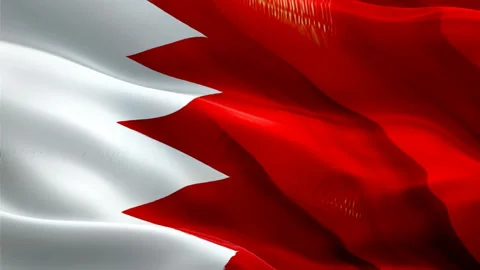 Bahrain waving flag. National 3d Bahrain flag waving. Sign of seamless Full HD Stock Footage 166316435
