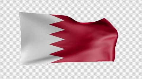 Bahrain Waving Flag Transparent Alpha Stock Footage 274044857