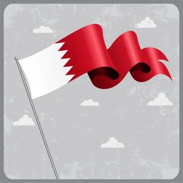 Bahrain wavy flag. Vector illustration Stock Illustration