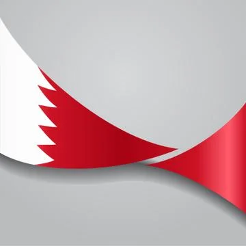 Bahrain wavy flag. Vector illustration Stock Illustration