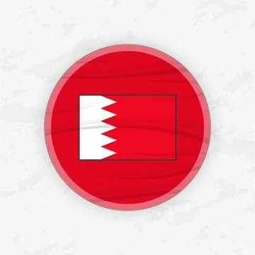 Bahraini Flag in a Circular Emblem Design, Abstract Round Sticker Illustratio Иллюстрация