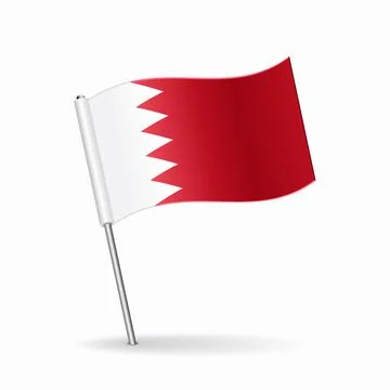 Bahraini flag map pointer layout. Vector illustration. Stock Illustration