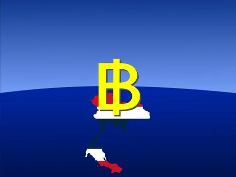Baht with map of thailand Stock Illustration