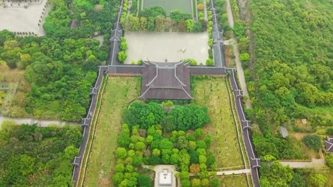 Bai Dinh Pagoda Top Down Aerial Vietnam Stock-Footage 335225734