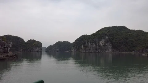 Bai Tu Long Bay in Halong Bay Vietnam Stock Footage 123738380